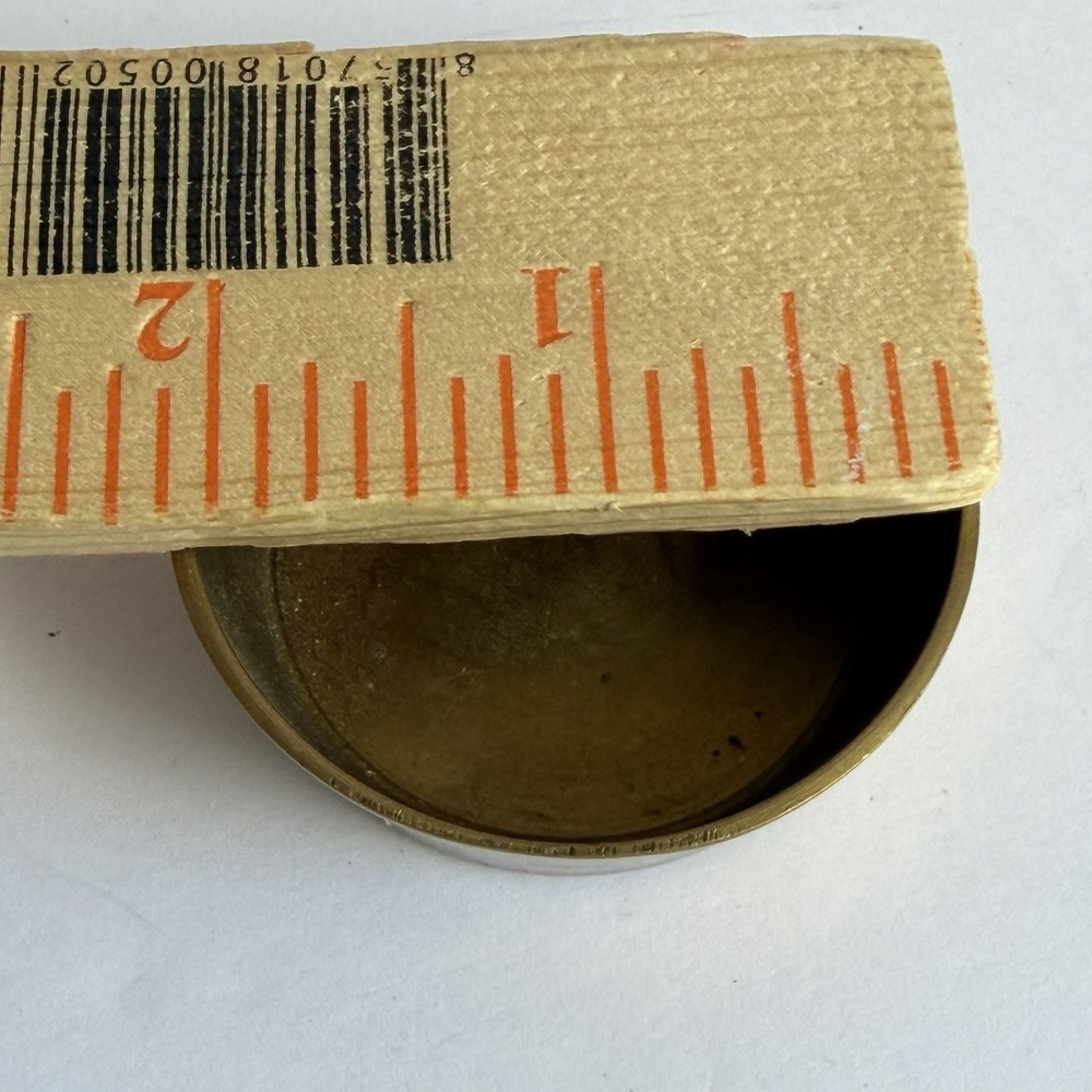 Mini Brass Trinket Box With Lid Painted Enamel Flowers Pillbox Knock Knack - Picture 7 of 7